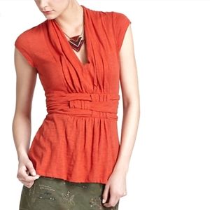 Anthropologie | Postmark Basketweave Top Burnt Orange Large